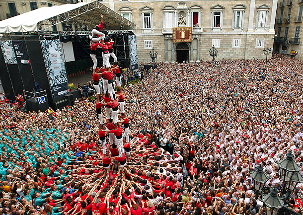 Jornada 'castellera' en Barcelona con motivo de las Fiestas de la Mercè (23/9/2012)