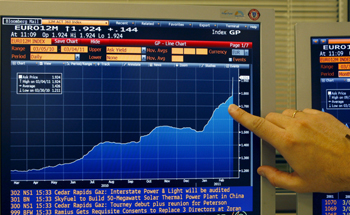 Pantalla que muestra el gráfico del euríbor (2011) Pantalla que muestra el gráfico del euríbor (2011)