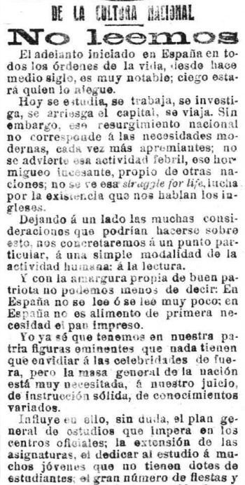 La preocupación por la lectura