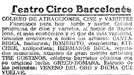 Cine, varietés y vodevils