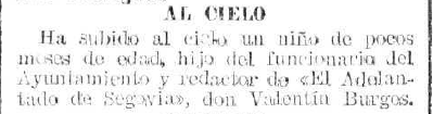 Ha subido un niño al cielo