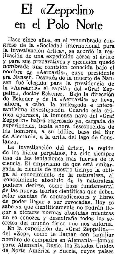 El Zeppelin en el Polo Norte