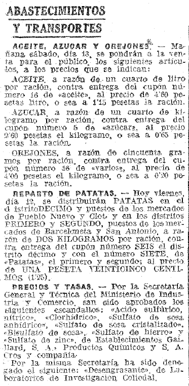 Abastecimientos y transportes