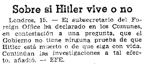 Sobre si Hitler vive o no