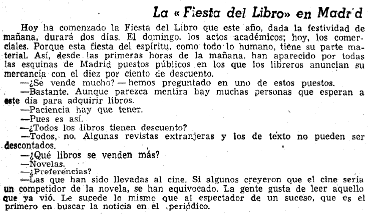 La «Fiesta del Libro» en Madrid