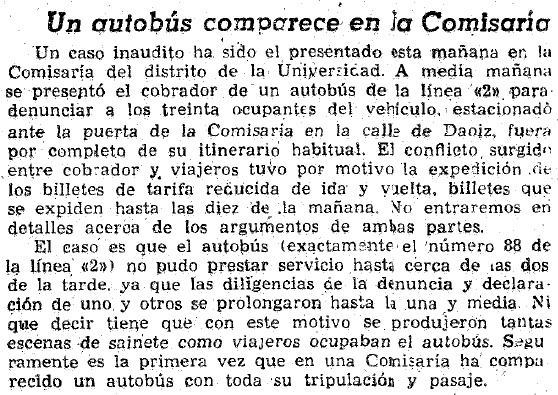 Comparecencia de un autobús