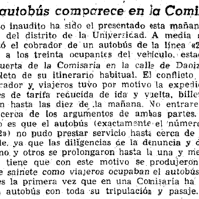 Comparecencia de un autobús