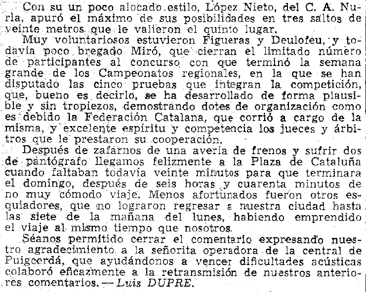 Agradecimiento a la operadora