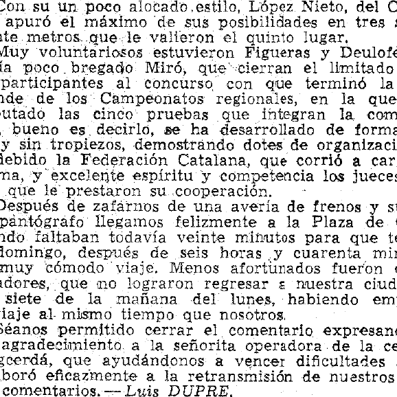 Agradecimiento a la operadora