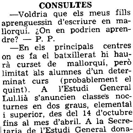 Consultas de mallorquín