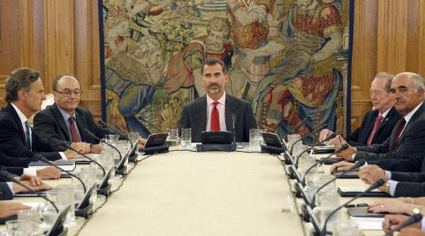 El rey Felipe VI preside la reunión del Patronato de la Fundación pro Real Academia Española. Foto: ©EFE/Alberto Martín
